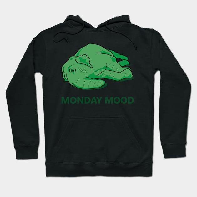 Monday mood of a green elephant Hoodie by Nosa rez